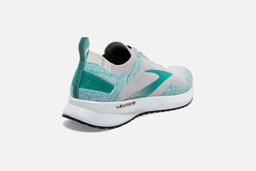 Brooks Running Shoes Womens Grey/Turquoise - Levitate 4 Road - 9862-OUFXE